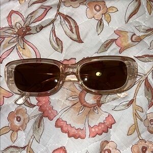 Stylish Transparent Sunglasses with Brown Lenses